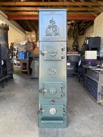 Jotul 505 Classic Cast Iron Wood Burning Stove Green Enamel 5” Rear Flue Exit