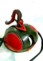 New Falconry Hood Dutch Hand Stitched (Black/Red) (All Sizes Available)