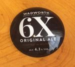 WADWORTH 6X ORIGINAL ALE, Round Fisheye badge, Beer Font Pump Bar Man cave
