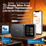 INKBIRD 198m/650ft Wireless Meat Thermometer 3 Multi-sensor Probes Food Cooking