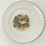 Antique Nursery Plate - Louis Wain Style Anthropomorphic Cats Playing Cards