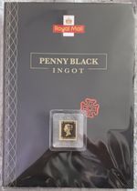 Royal Mail Limited Edition Penny Black Gold Plated Collectable Stamp Ingot 