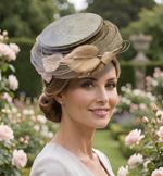 Headworks Designer Occasion Hat Silver Grey & Blush Pink Wedding Races