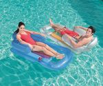 Inflatable Pocket Lounger Lilo Fashion Designer Float Swimming Pool Air Bed Mat
