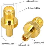2x TS9 Male Plug To SMA Female RF Connector Adapter Gold Pack of 2 UK Seller 
