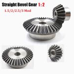 1.5/2/2.5/3 Mod Straight Bevel Gear 2:1 Ratio 90 Degree Transmission Gear Steel
