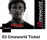 1 X Cineworld Cinema Ticket - QUICK DELIVERY - Fri Sat Sun - Read Description