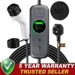 Electric Vehicle Car Charger EV Charging 13A Cable Type 2 UK Plug 3 Pin 5m