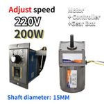 200W AC 5-470 RPM Electric Speed Controller Reversible Variable 220V Gear Motor