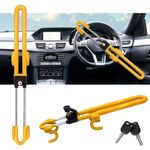Steering Wheel Lock  Heavy Duty Twin Bar Car Van Security Anti Theft 2 keys new
