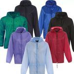 Adults Waterproof Kagool Unisex Lightweight Hooded Rain Jacket with pockets
