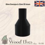 68mm gutter downpipe adapter to suit 65, 50, 38 or 32mm ID spiral extract hoses