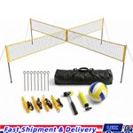 4-Way Volleyball Net Adjustable Volleyball Game Set with Ball Carry Bag