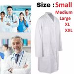 WHITE STANDARD CLASSIC LAB COAT HYGIENE WAREHOUSE LABORATORY DOCTORS MEDICAL UK