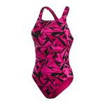 Speedo Women's Swimsuit / Boom Logo Allover Print / Black Pink / RRP £38