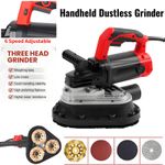 3-Heads Dustless Grinder Floor Grinding Machine Handheld Concrete Grinder 6Speed