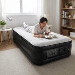 SINGLE INFLATABLE HIGH RAISED AIR BED MATTRESS AIRBED BUILT IN ELECTRIC PUMP