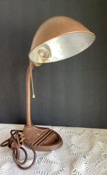 Vintage Original 20" Rex Mfg. Co Cast Iron Industrial Gooseneck Lamp Base Works