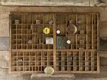 Vintage French Wooden Letterpress Printers Tray