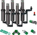 Quick-Snap QSK-745 In-Ground 5-Inch Pop-Up Adjustable Sprinkler 5-Pack With Hose