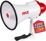 Pyle 30W Megaphone Speaker with Microphone, Loud Bullhorn Megaphones with Siren