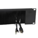 Half Frame Brush Plate Cable Management 2U for 19 inch Data Cabinet Rack Black
