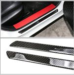 4PC Car Carbon Fiber Scuff Plate Door Sill Cover Panel Step Guard Protector