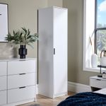 Wardrobe 1 Door Space Saving White Bedroom Home Furniture Clothing Storage