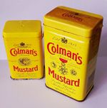 Colman's Mustard Vintage Yellow Advertising Tins Lot of 2 Original