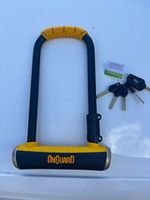 OnGuard Heavy Duty Steel Keyed U-Lock, Large, Black/Yellow Bike Lock