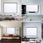 4:3 Manual Pull Down Projector Screen Matte White Home Cinema Office Projection