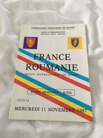 1987 FRANCE V ROMANIA @AGEN FIRA CHAMPIONSHIP INTERNATIONAL RUGBY PROGRAMME VGC