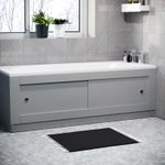 Nes Home Matte Grey PVC 1700mm 2 Sliding Doors Bath Front Panel