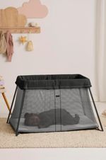 BabyBjörn Black Mesh Comfort Lightweight Fitted Sheet Travel Cot Light