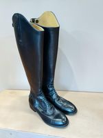 Made In Italy black Leather Equestrian Field Riding Boots Full Zip Women’s 36