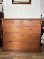 A Victorian 19th Century Pitch Pine Chest of Drawers with Brass Handles C.1880