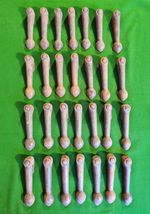 28 (14 prs) x Vintage Cast Iron Stair Carpet / Runner Clips Marked British Made