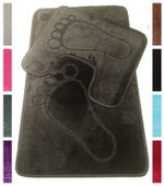 2 Piece Soft Bath Mat Set Foot Non Slip & Toilet Pedestal Bathroom Shower Rug