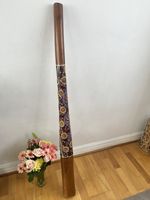 Large 52" Hand-Painted Wooden Didgeridoo – Aboriginal Style Dot Art - Home Decor