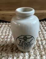 Old Vintage Antique Virol Bone Marrow 5.5 Inch Stoneware Jar - No Lid