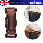 TOURBON Leather Knife Sheath EDC Horizontal Belt Holster Tool Carry Case Camping
