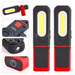 Rechargeable COB LED Work Light Mechanic Work Shop Inspection Lamp Hand Torch x2