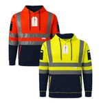 Hi Vis Hoodie Class 3 EN ISO 20471 360 Reflective Fleece Pullover Workwear