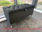 Ottoman Storage Box Chesterfield Velvet Blanket Toy Box  Pouffe Bench Footstool