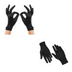 Soft Pure Silk Liner Inner Thin Gloves Thermals Black Ski Bike Motorcycle Sport