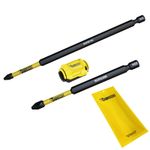 SabreCut 3pc PZ2 Long Screwdriver Bit Set with Bit Booster For Drill Drivers