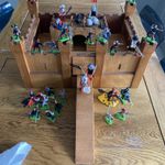 Vintage Amazing Hand Crafted Fort With Britains Figures & Vintage Playmobil Vgc