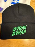 Duran Duran Black Beanie Hat With Green Embroidered Logo Original Clothing