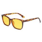 Siphew  Yellow Glasses for Night Driving, Anti Glare , Tortoise Shell Glasses