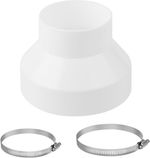 Vent Hose Reducer Adaptor 4" 100mm / 6" 150mm Cooker Hood Duct Connector + Clips